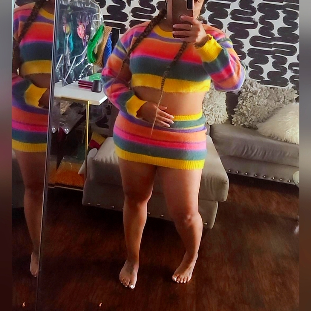 2 PIECE SWEATER SKIRT SET